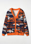 Denver Broncos Grunge Splash‑Pattern All‑Over Print Lightweight Cardigan