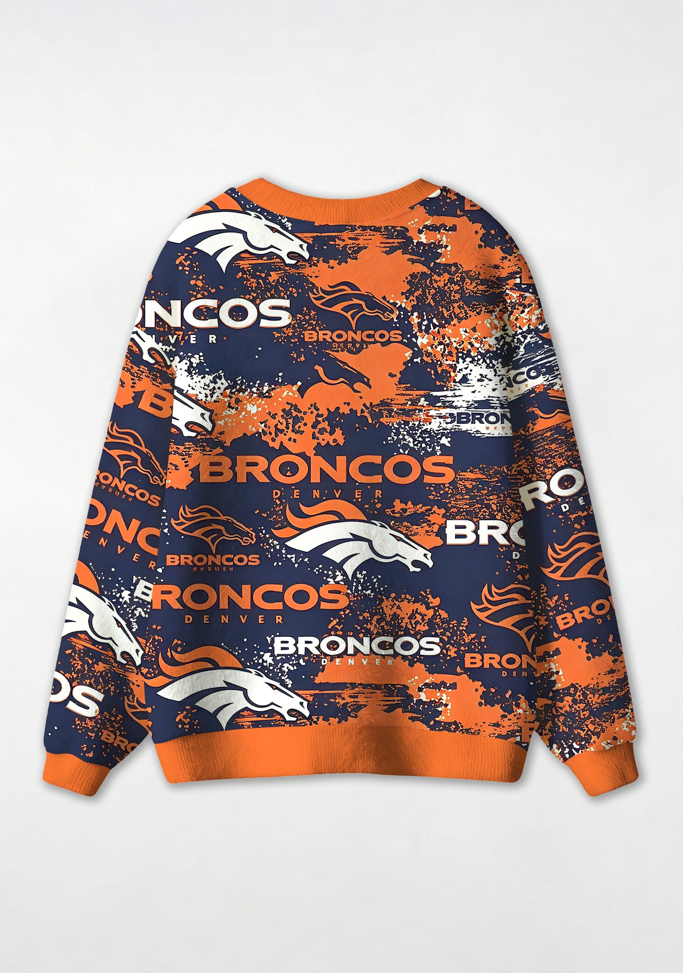 Denver Broncos Grunge Splash‑Pattern All‑Over Print Lightweight Cardigan Secondary image