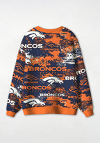 Denver Broncos Grunge Splash‑Pattern All‑Over Print Lightweight Cardigan