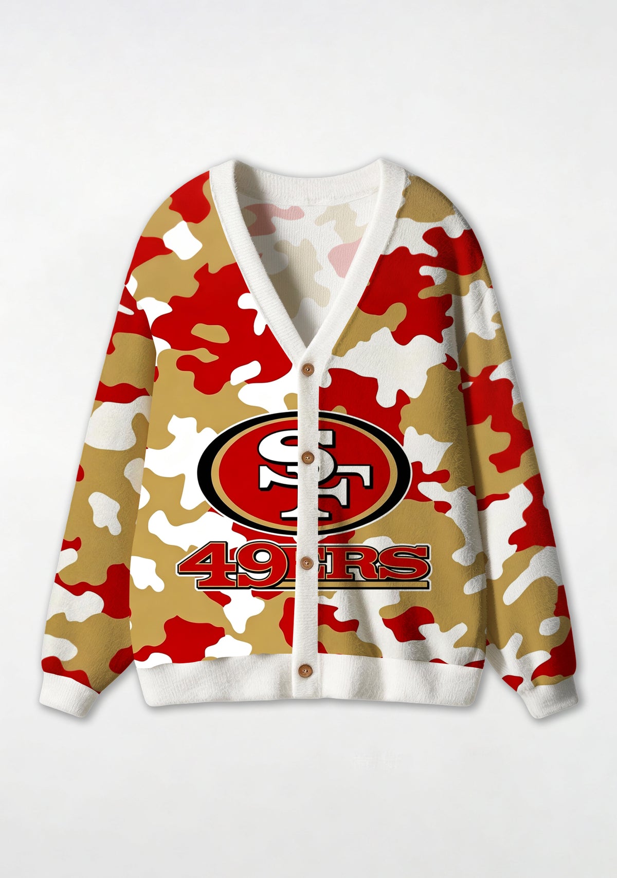San Francisco 49ers Camouflage All‑Over Print Lightweight Cardigan Main image