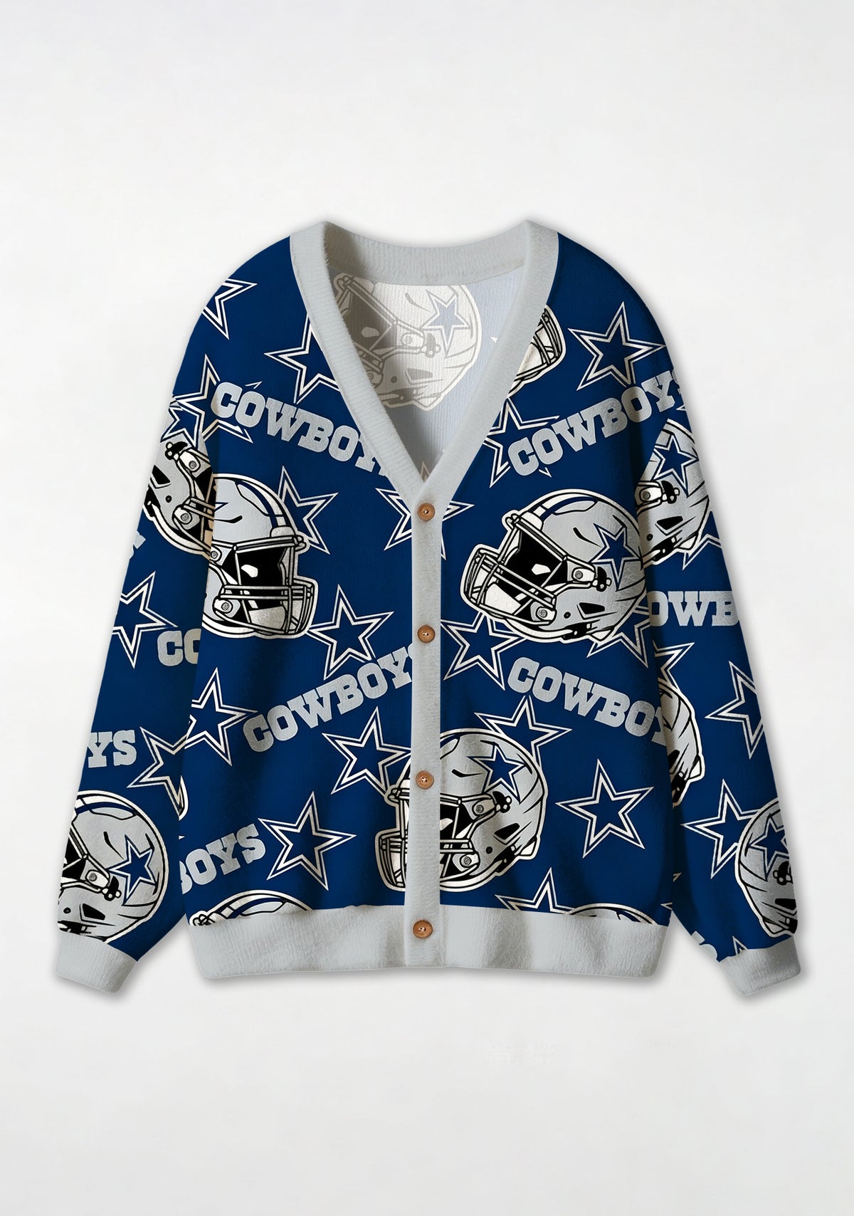 Dallas Cowboys Helmet & Star Symbol All‑Over Print Lightweight Cardigan Main image