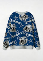 Dallas Cowboys Helmet & Star Symbol All‑Over Print Lightweight Cardigan