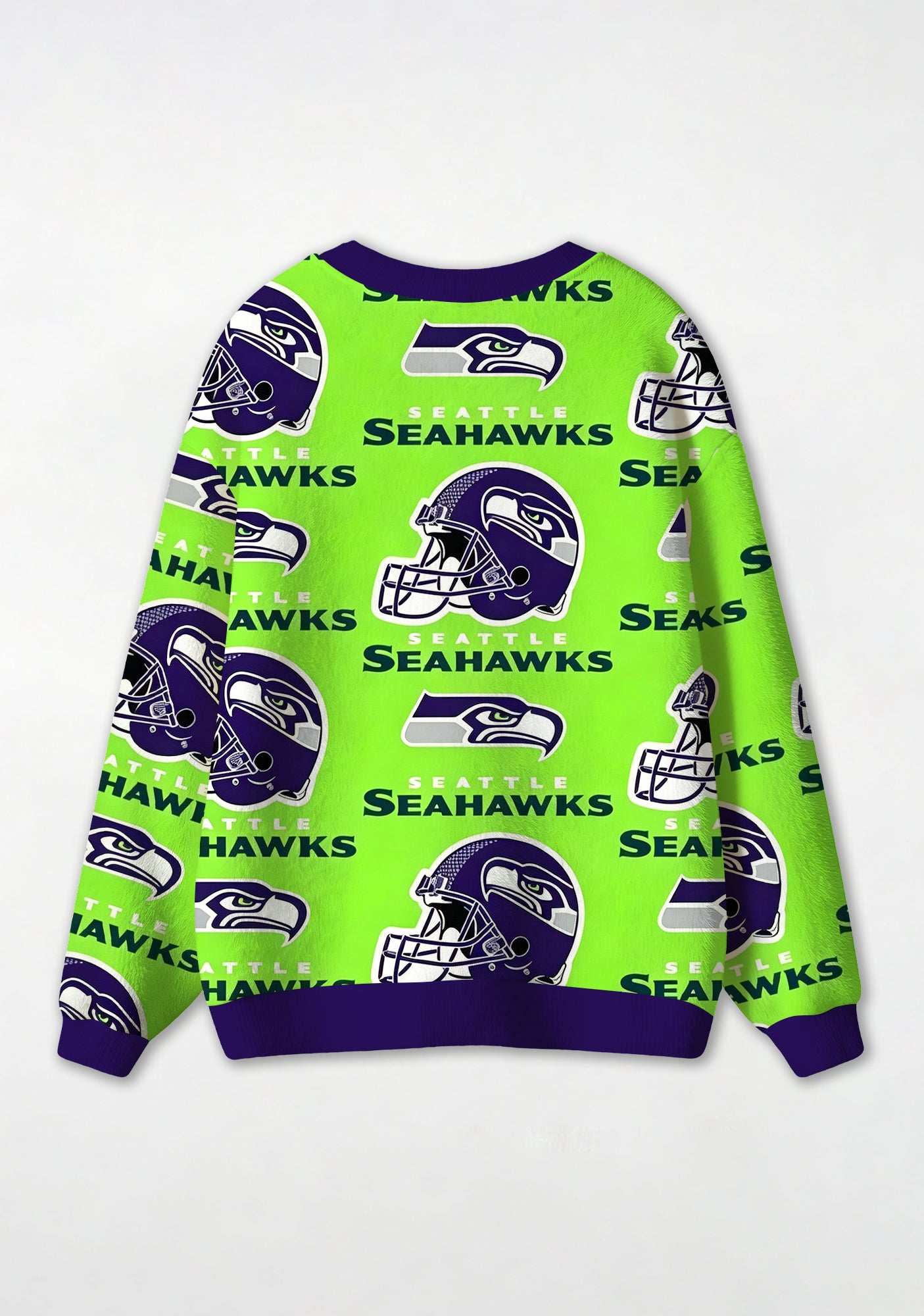 Seattle Seahawks Helmet & Mascot All‑Over Print Lightweight Cardigan Secondary image