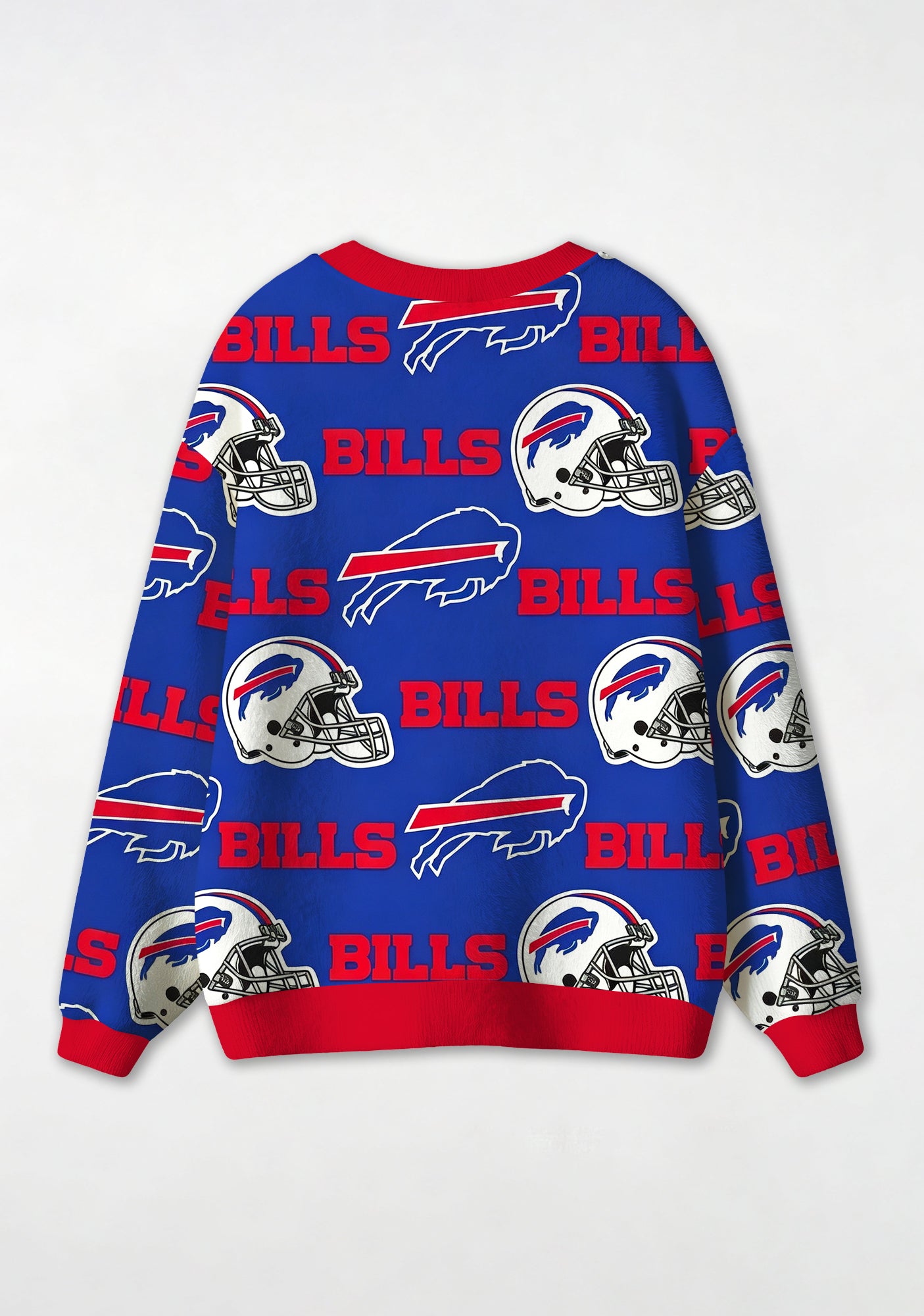 Buffalo Bills Helmet & Charging‑Buffalo Logo All‑Over Print Lightweight Cardigan Secondary image