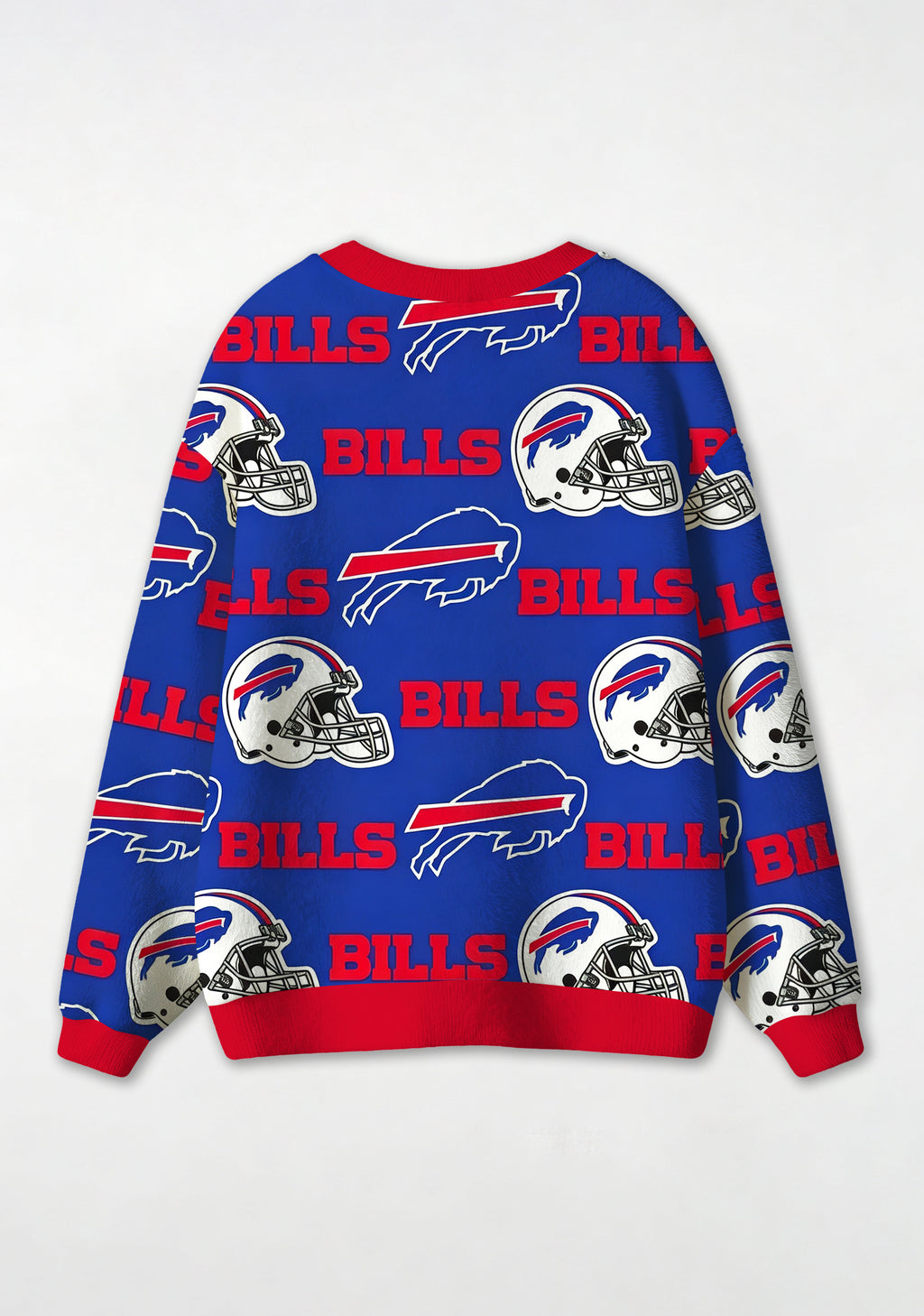Buffalo Bills Helmet & Charging‑Buffalo Logo All‑Over Print Lightweight Cardigan