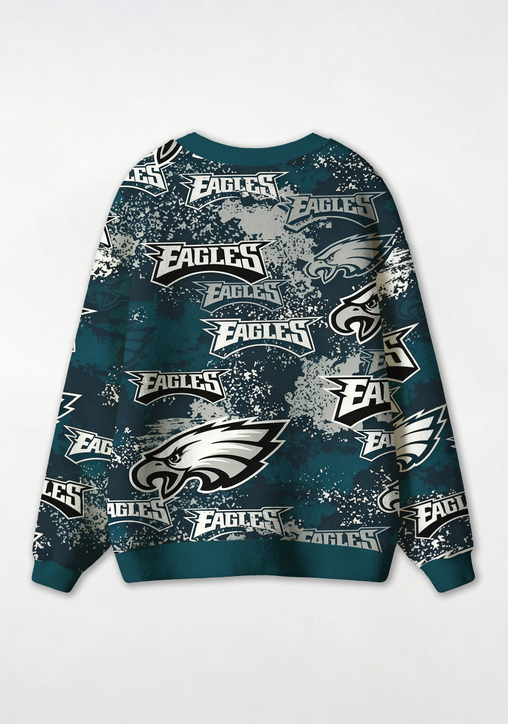 Philadelphia Eagles Grunge Splash‑Paint All‑Over Print Lightweight Cardigan