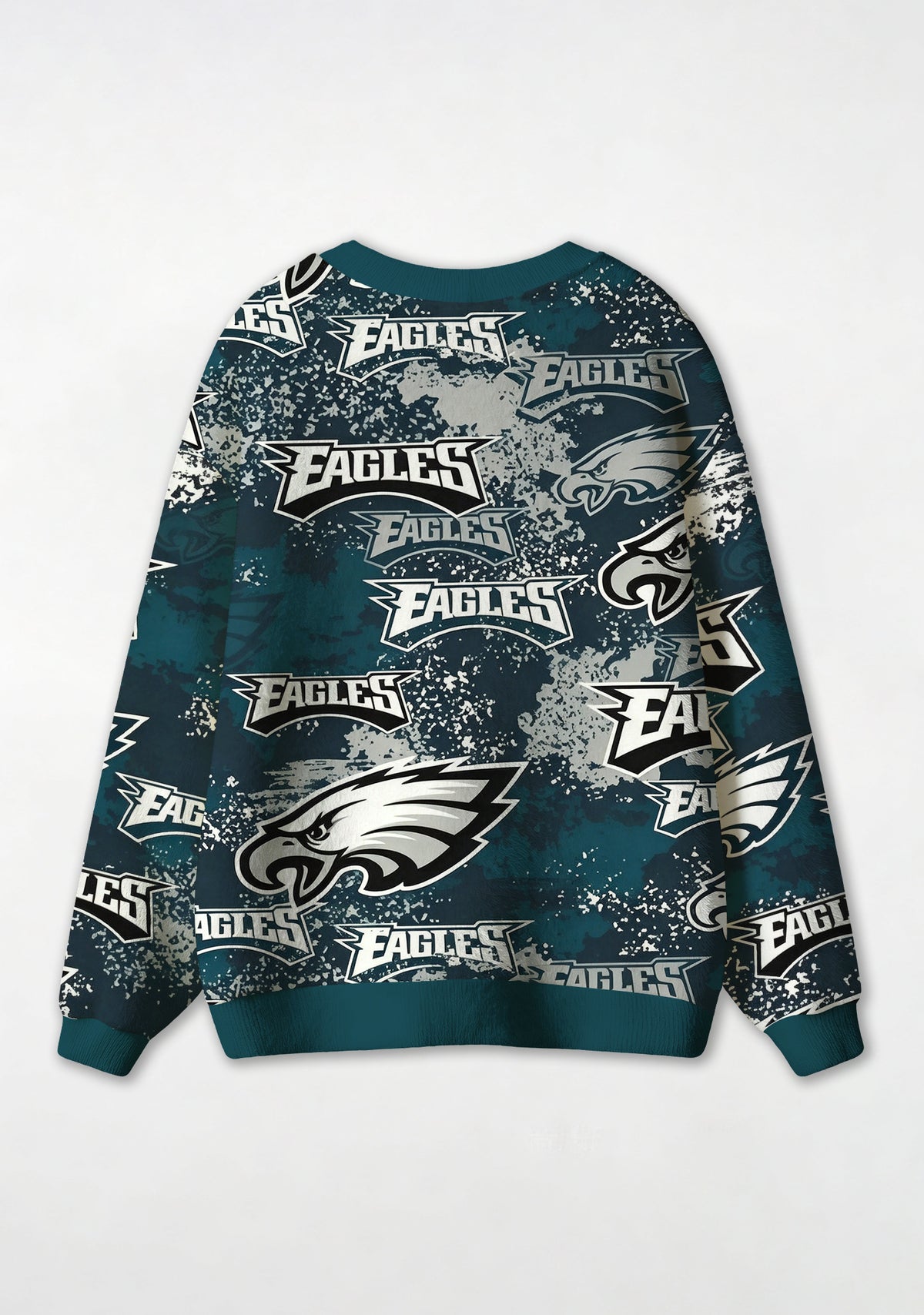 Philadelphia Eagles Grunge Splash‑Paint All‑Over Print Lightweight Cardigan