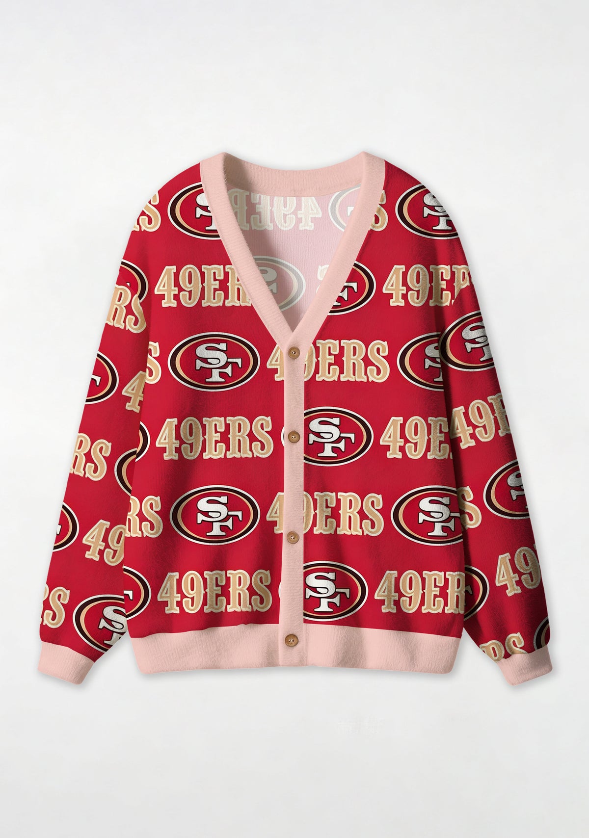 San Francisco 49ers Classic All‑Over Print Lightweight Cardigan