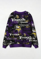 Minnesota Vikings Splatter‑Paint Grunge Mascot All‑Over Print Lightweight Cardigan