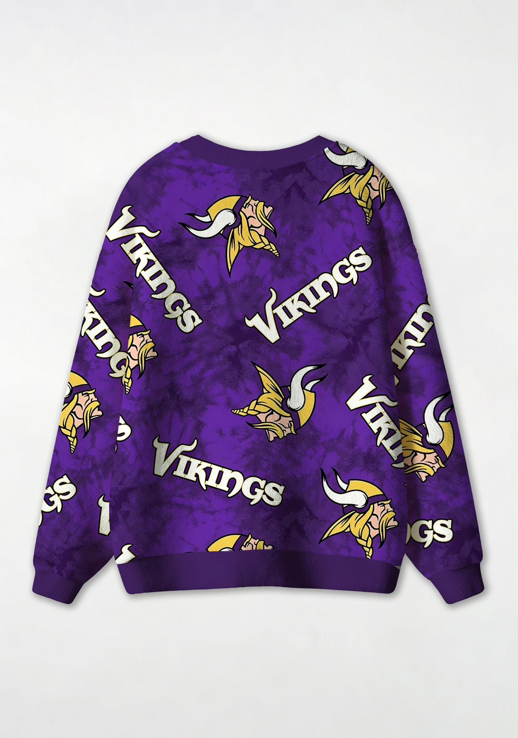 Minnesota Vikings Purple Tie‑Dye All‑Over Print Lightweight Cardigan