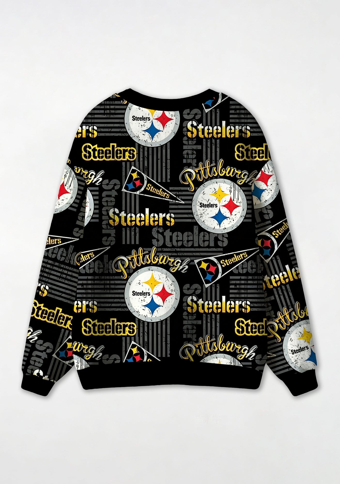 Pittsburgh Steelers Vintage Distressed Pennant All‑Over Print Lightweight Cardigan Secondary image