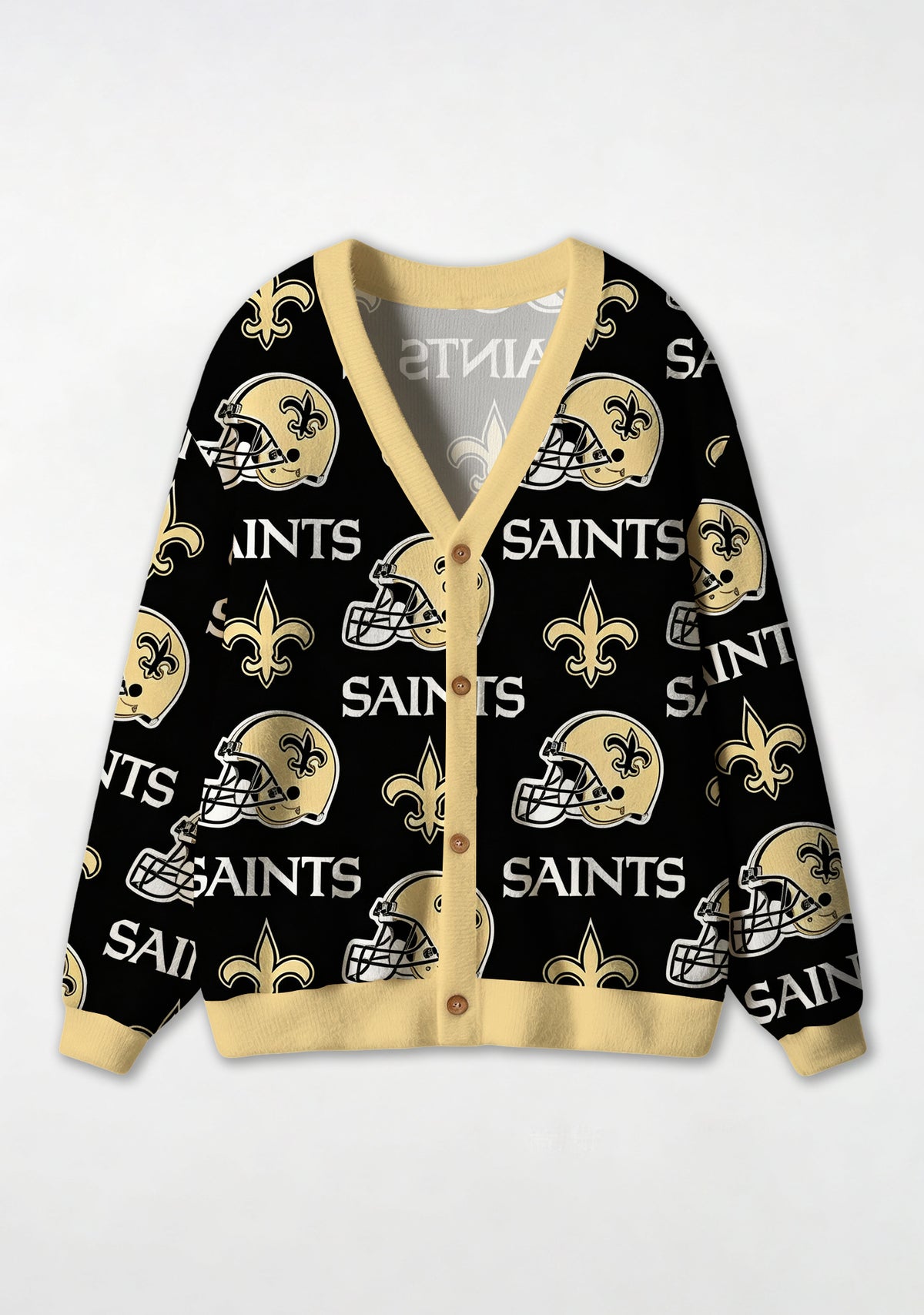 New Orleans Saints Helmet All‑Over Print Lightweight Cardigan Main image