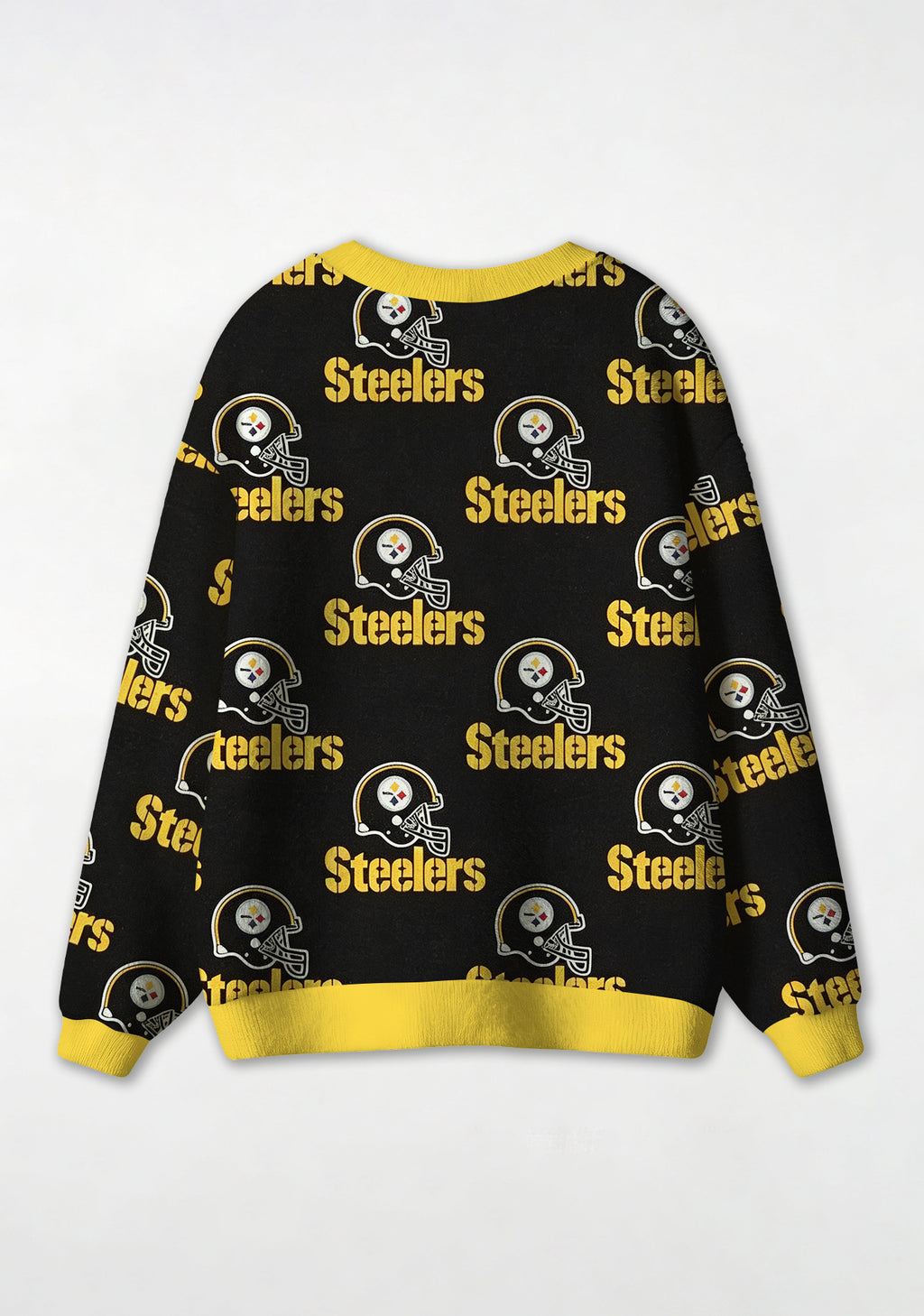Pittsburgh Steelers Helmet Pattern All‑Over Print Lightweight Cardigan