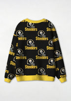 Pittsburgh Steelers Helmet Pattern All‑Over Print Lightweight Cardigan