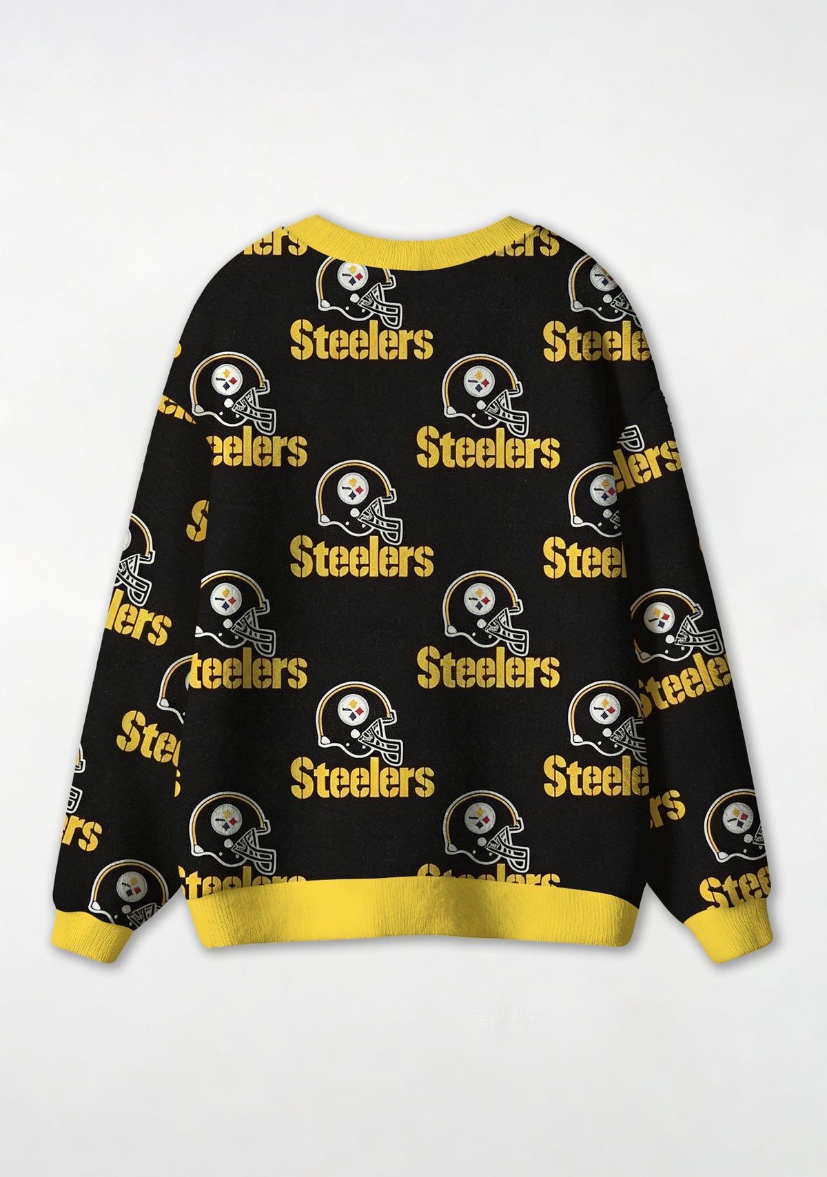 Pittsburgh Steelers Helmet Pattern All‑Over Print Lightweight Cardigan