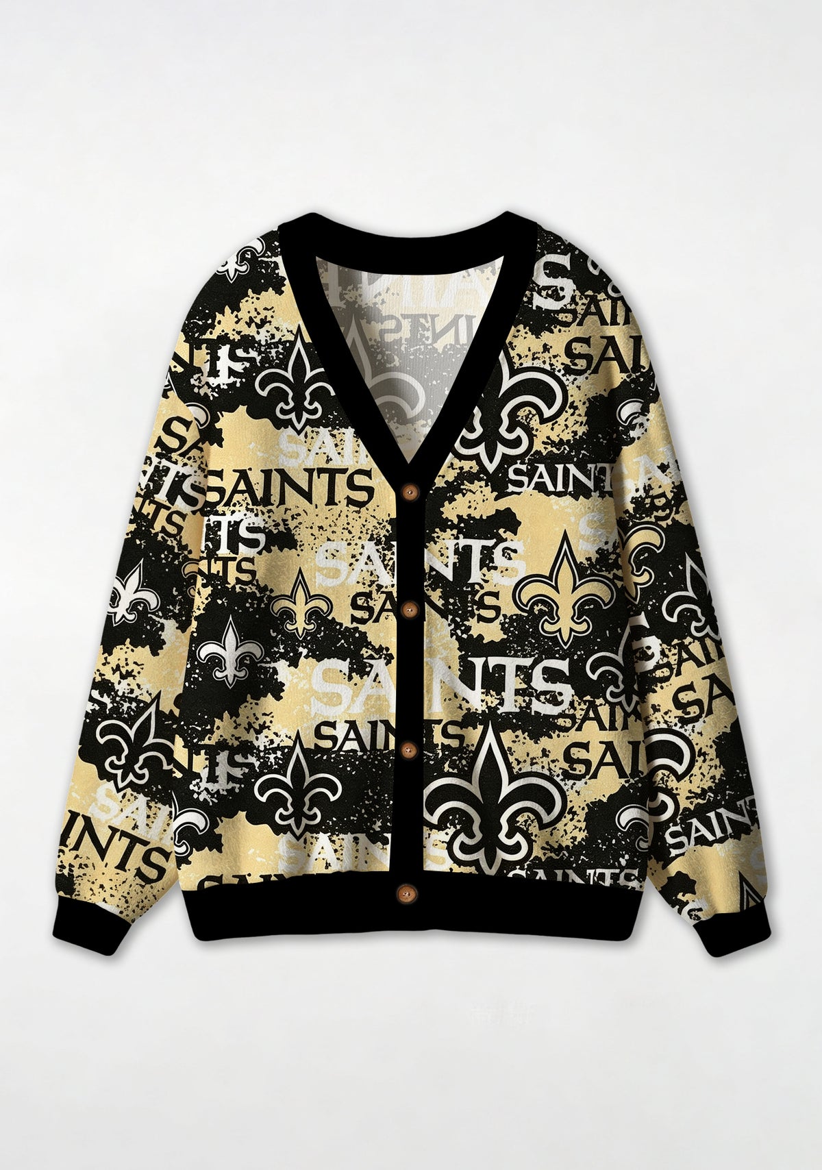 New Orleans Saints Distressed Splash All‑Over Print Lightweight Cardigan Main image