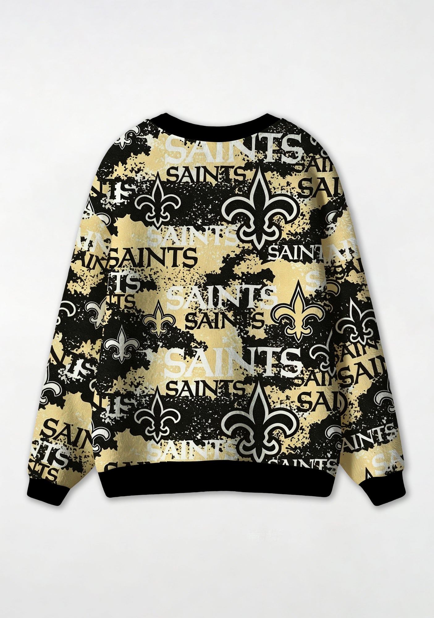 New Orleans Saints Distressed Splash All‑Over Print Lightweight Cardigan Secondary image