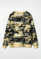 Saints Distressed Fan Gameday All‑Over Print Lightweight Cardigan
