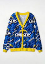 Los Angeles Chargers Geometric All‑Over Print Lightweight Cardigan