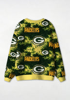 Green Bay Packers Distressed Camo All‑Over Print Lightweight Cardigan