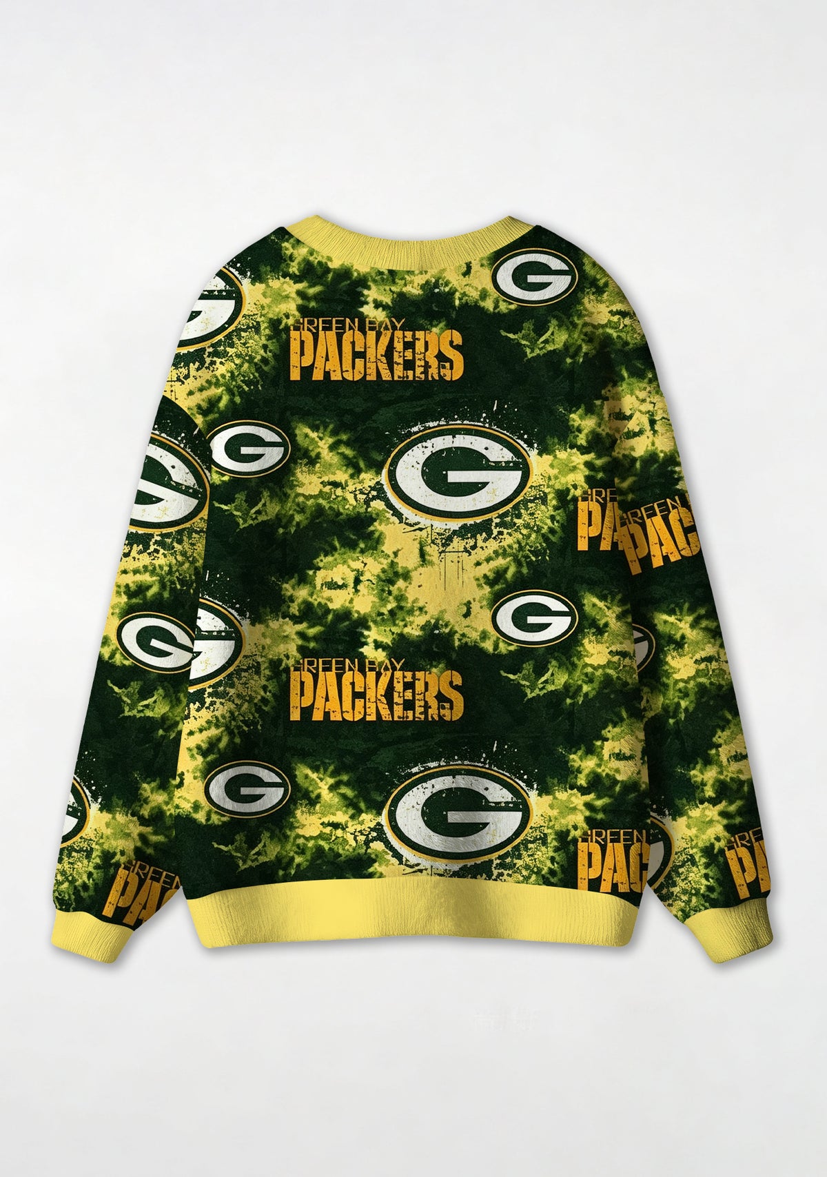 Green Bay Packers Distressed Camo All‑Over Print Lightweight Cardigan