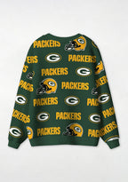Green Bay Packers Helmet All‑Over Print Lightweight Cardigan