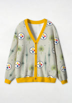 Pittsburgh Steelers Mid‑Century All‑Over Print Lightweight Cardigan
