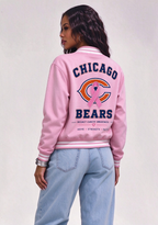 Chicago Bears Breast Cancer Awareness Pink Ribbon Varsity Jacket