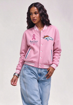 Denver Broncos Breast Cancer Awareness Pink Ribbon Varsity Jacket