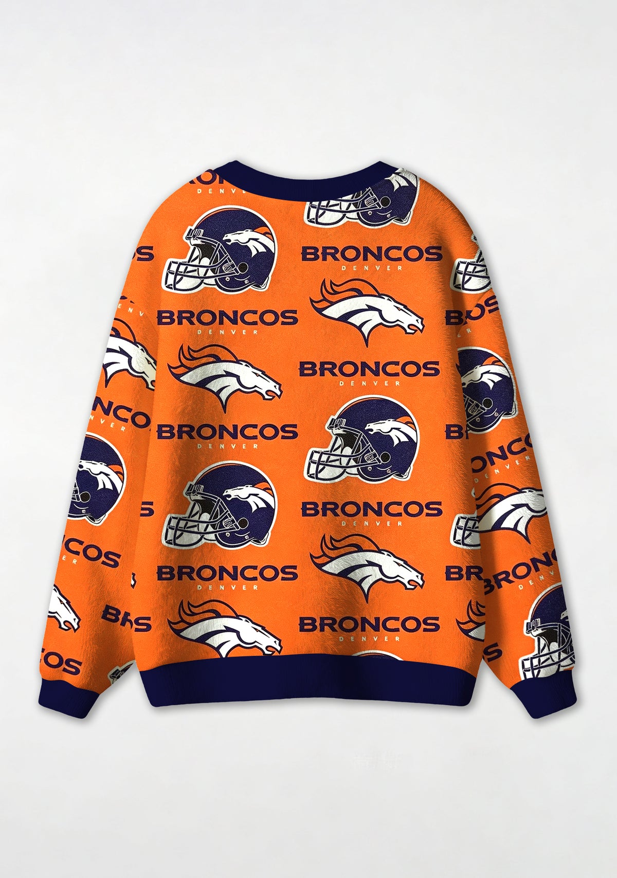 Denver Broncos Helmet & Horse All‑Over Print Lightweight Cardigan