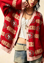 San Francisco 49ers Classic All‑Over Print Lightweight Cardigan