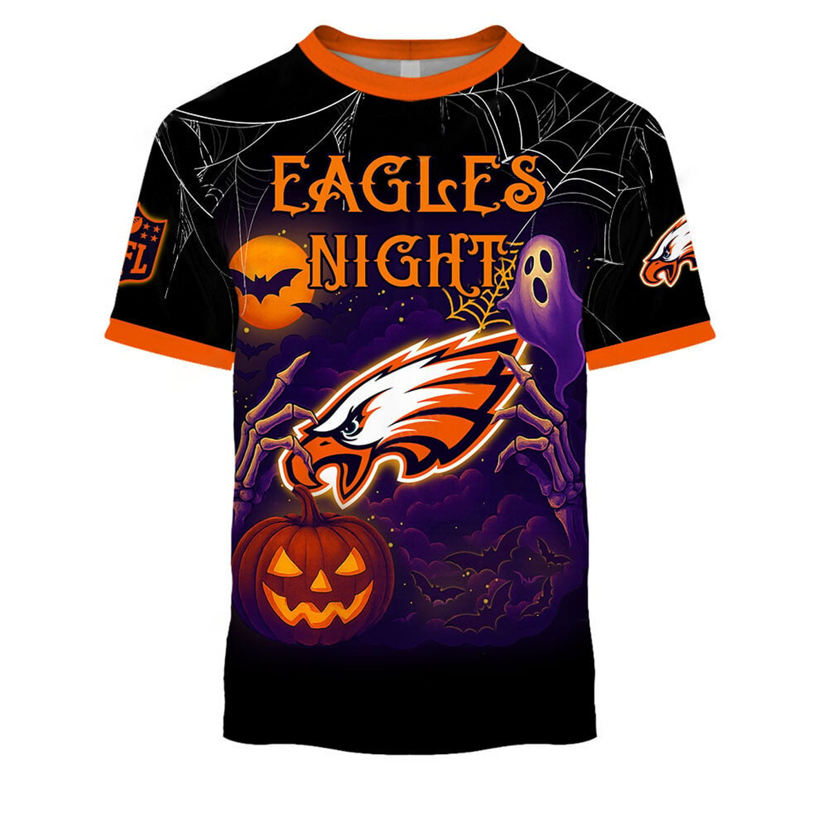 PHI X NFL Halloween Night 3D Shirt Custom Name For Fan