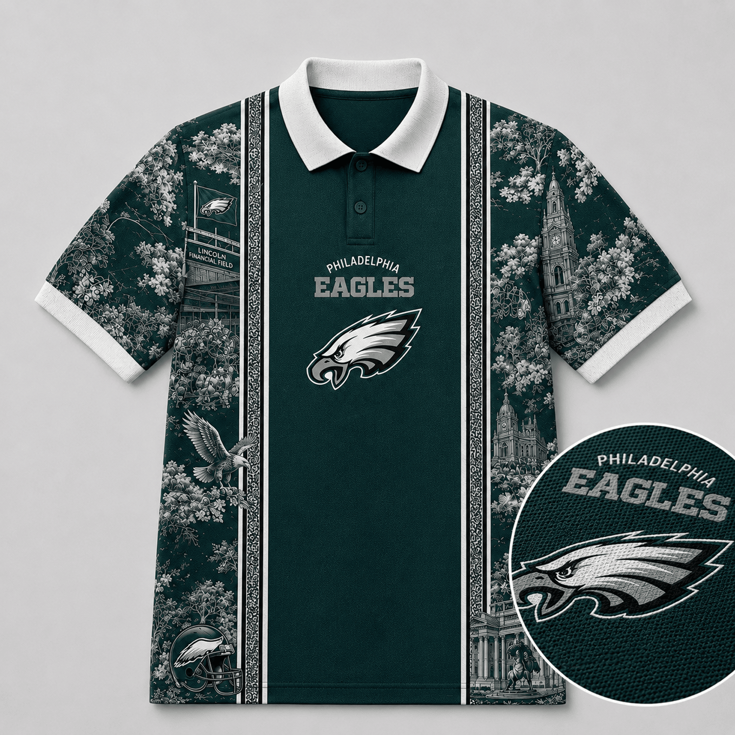 PHI x NFL Heritage Cityscape Polo Shirt for Loyal Fans Secondary image