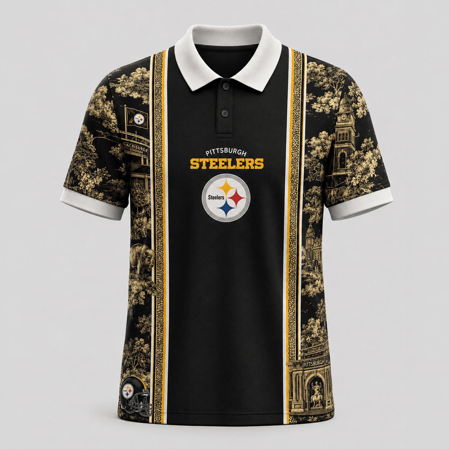 PIT x NFL Heritage Cityscape Polo Shirt for Loyal Fans Main image