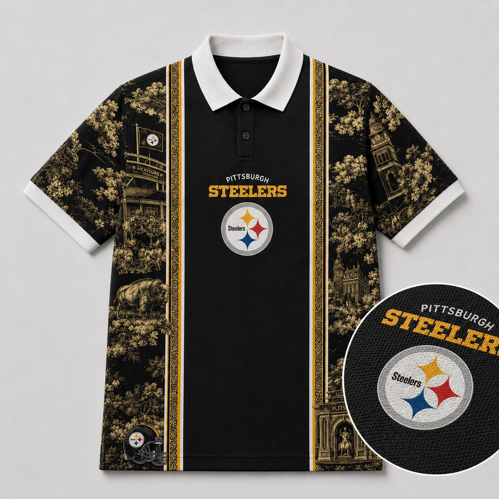 PIT x NFL Heritage Cityscape Polo Shirt for Loyal Fans