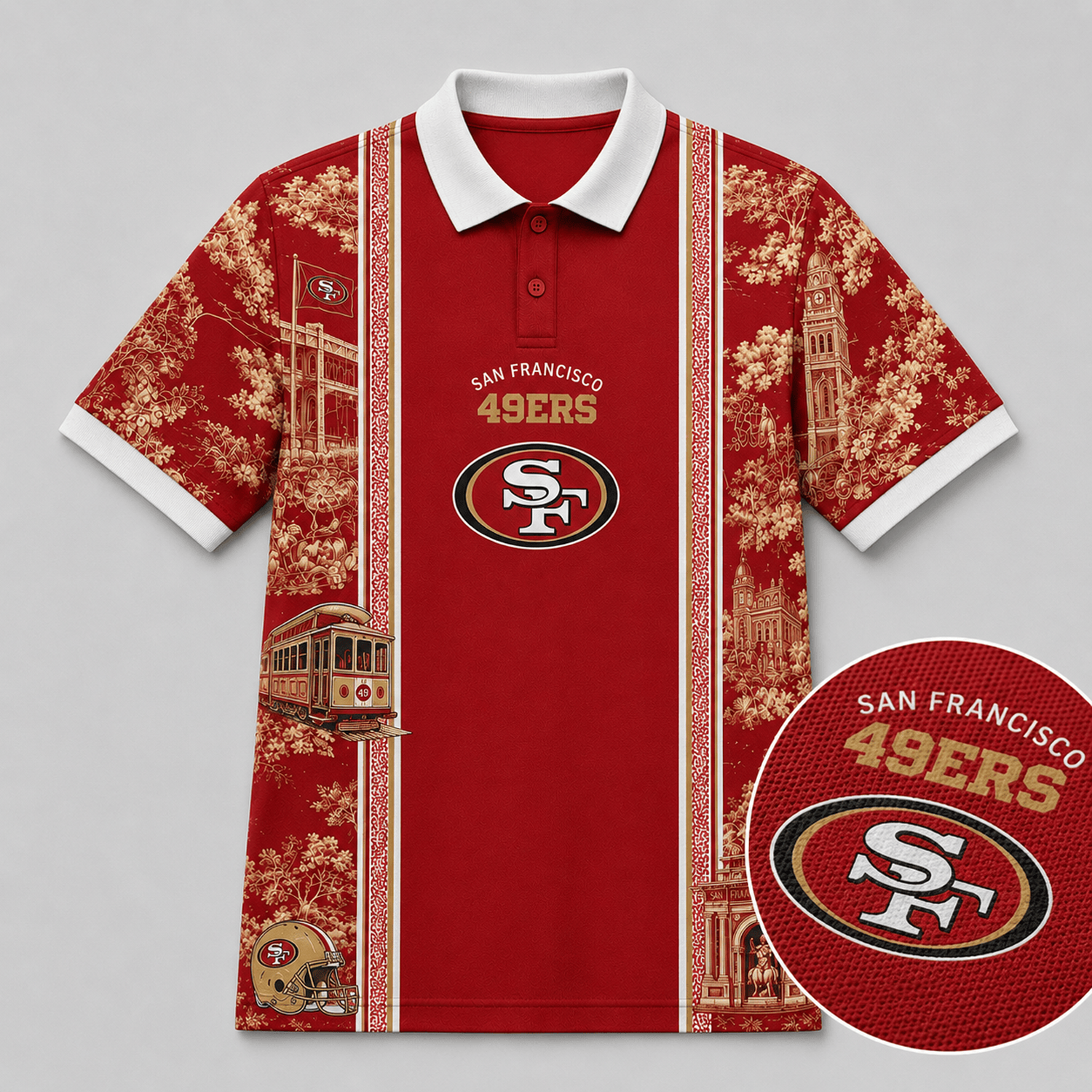 SF x NFL Heritage Cityscape Polo Shirt for Loyal Fans