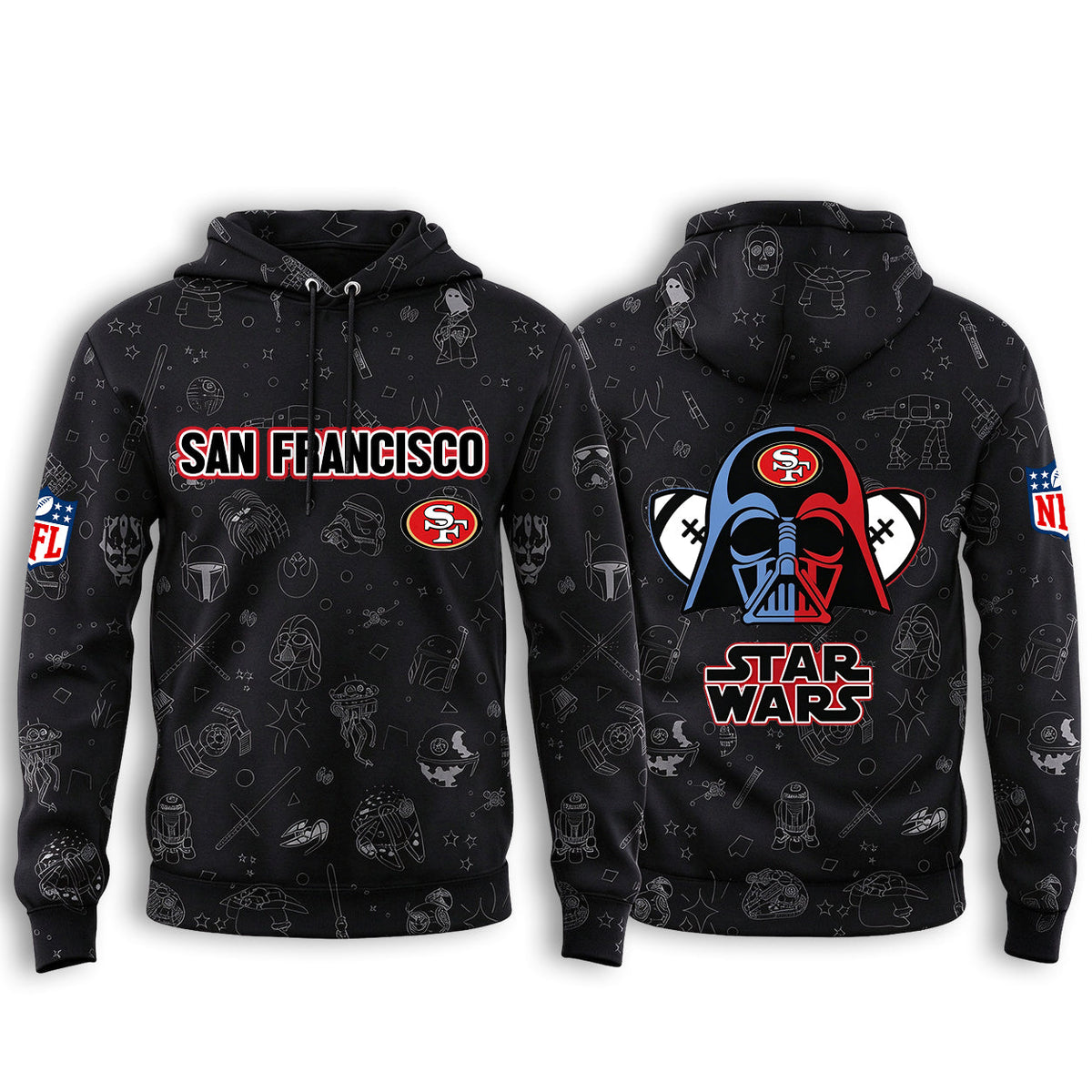 San Francisco 49ers Black Star Wars Graphic Hoodie Main image