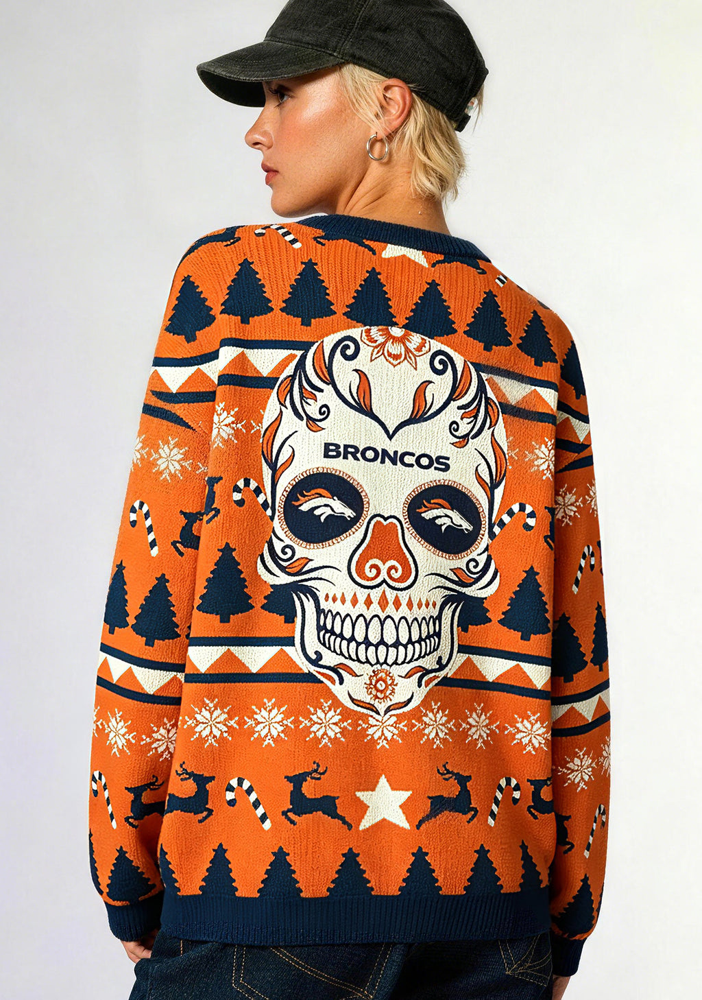 Denver Broncos Skull Ugly Christmas Football Fan Sweatshirt
