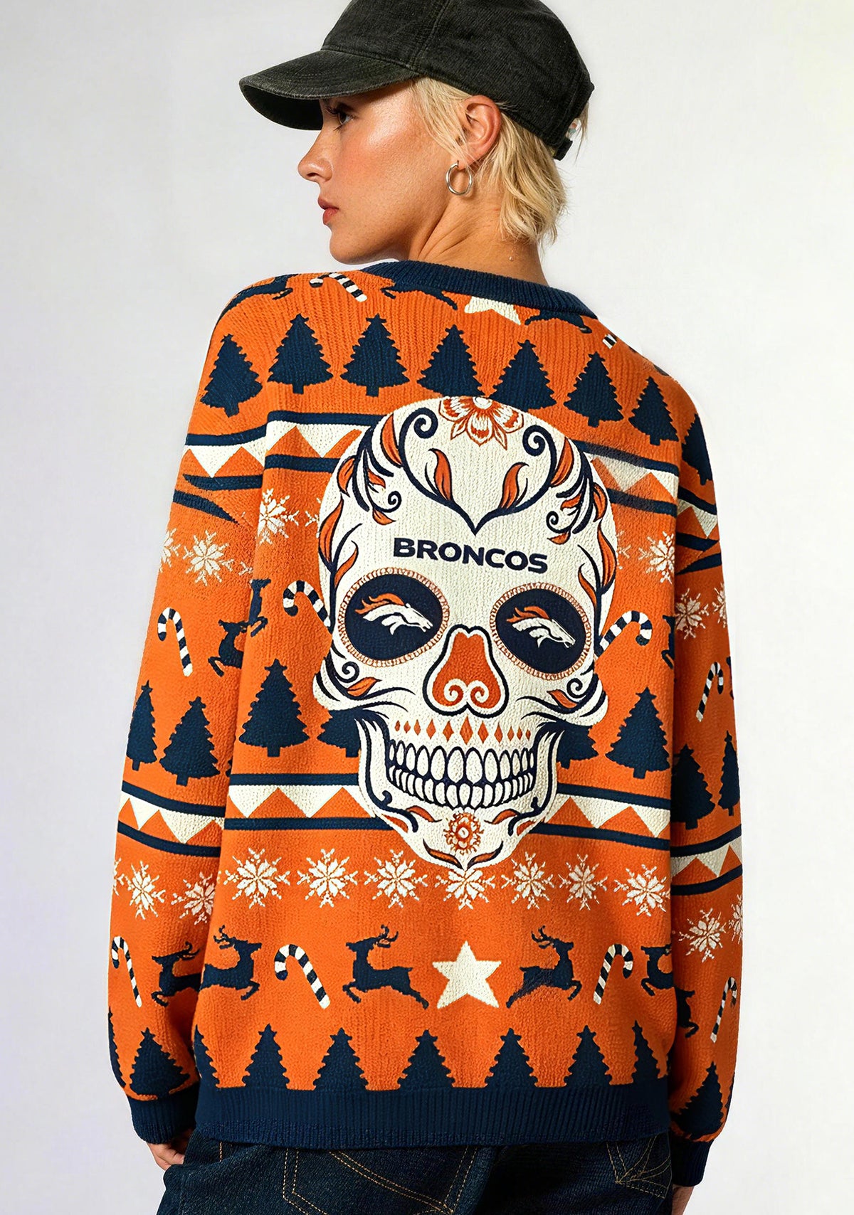 Denver Broncos Skull Ugly Christmas Football Fan Sweatshirt
