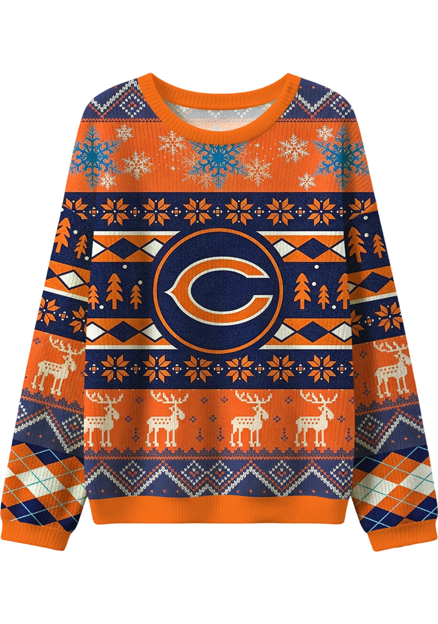 Chicago Bears Ugly Christmas Football Fan Sweatshirt Secondary image