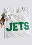 Women's New York Jets White Polka Dot Crewneck Sweatshirt