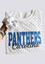 Women's Carolina Panthers White Polka Dot Crewneck Sweatshirt