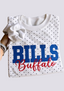 Women's Buffalo Bills White Polka Dot Crewneck Sweatshirt