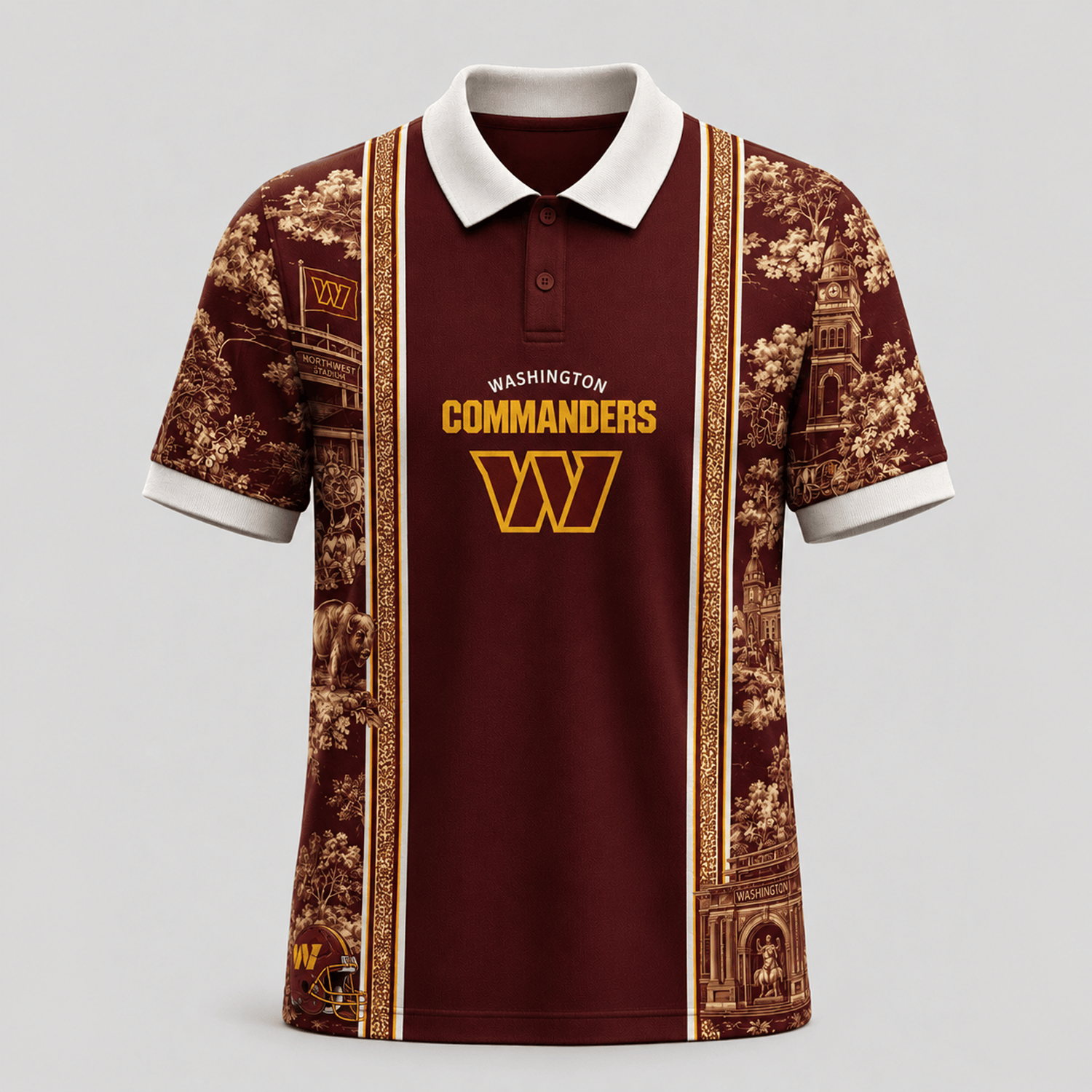 WAS x NFL Heritage Cityscape Polo Shirt for Loyal Fans Main image