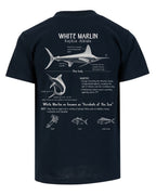 White Marlin Anatomy Blueprint T-shirt