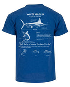 White Marlin Anatomy Blueprint T-shirt