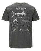 White Marlin Anatomy Blueprint T-shirt