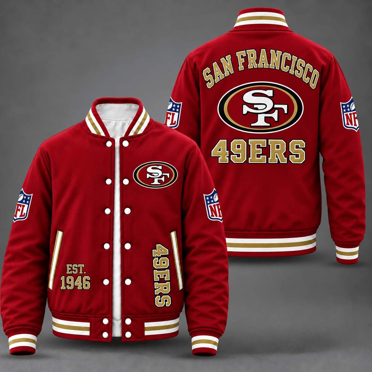 San Francisco 49ers Red Varsity Jacket
