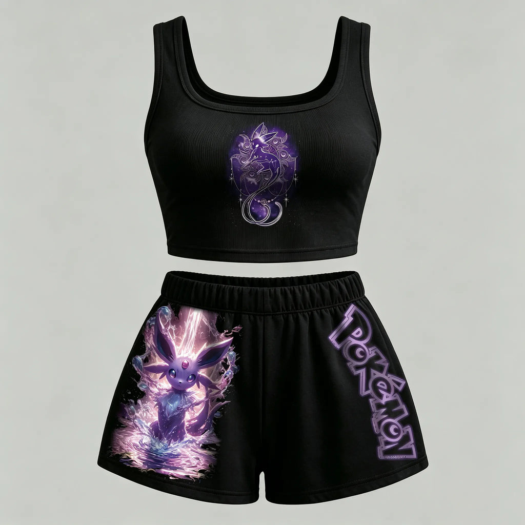 Anime Pokémon Vest and shorts Two-Piece Set