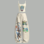 Top & Elasticated Trousers Two-Piece Set 2605007469